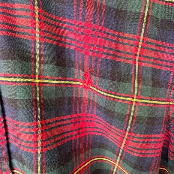 Ralph Lauren Plaid Cotton Long Sleeve Button-Up Shirt - Picture 3 of 9